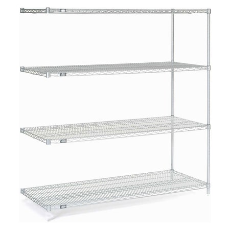 Nexel Nexelate Wire Shelving Add-On, Silver Epoxy, 36W X 18D X 74H A18367EP